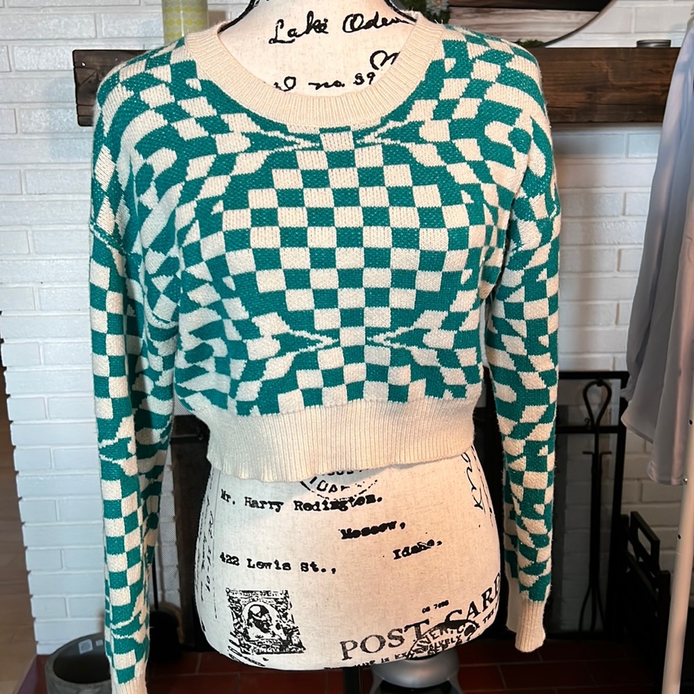 Nectar Green Check Sweater